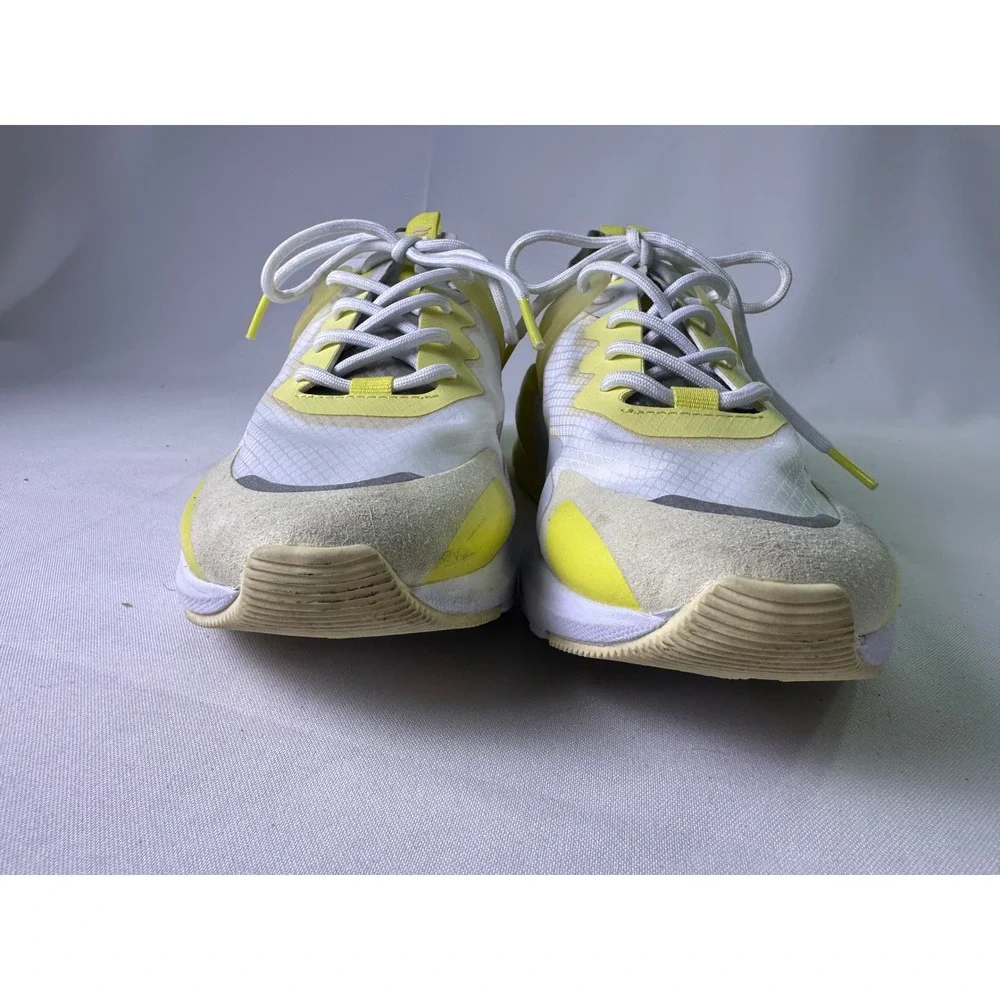 Fabletics Cheviot Performance Sneaker Women Sz 7 White Neon Yellow Athletic Gym‎